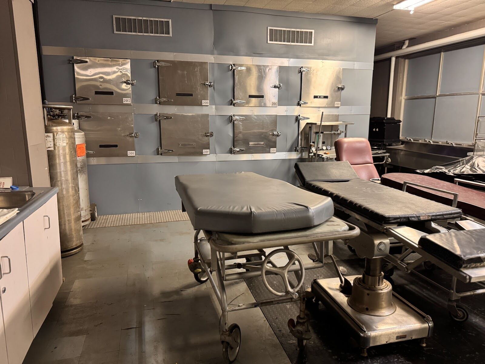 Morgue — standing set at Digital Canaries, Hamilton