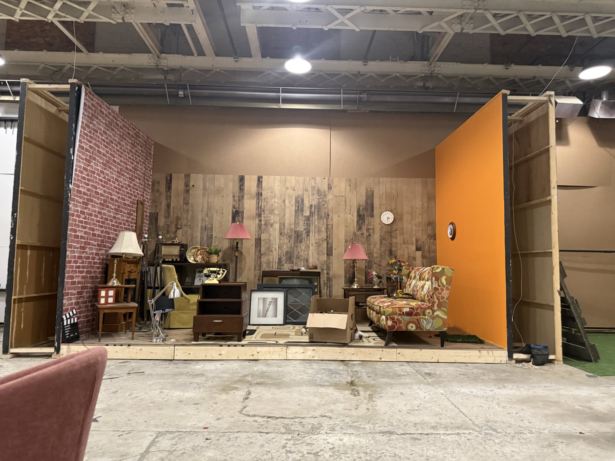 An apartment set standing on the build floor at 252 Stuart Street