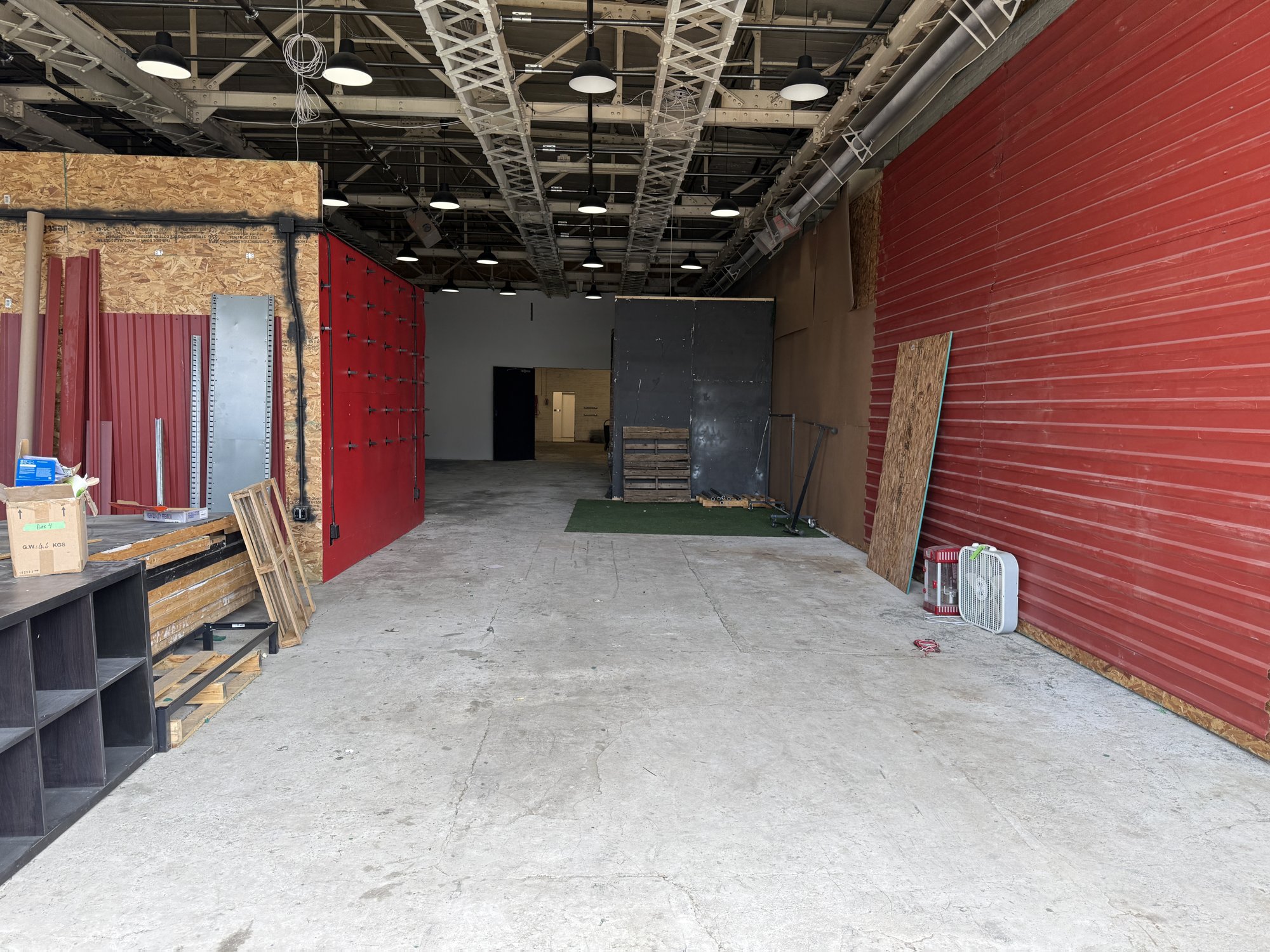 A red flat and the concrete build floor at 252 Stuart Street